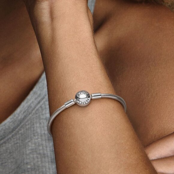 Pandora Moments Snake Chain Charm Silver Bracelet - Picture 2 of 2